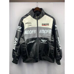 Men's Ndofr Black Leather Jacket Size L